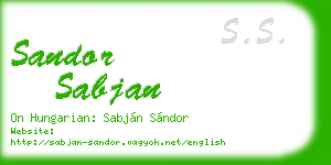 sandor sabjan business card