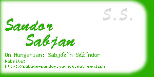 sandor sabjan business card